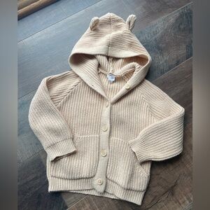 Jamie Kay Cream Knit Button-Up Hoodie